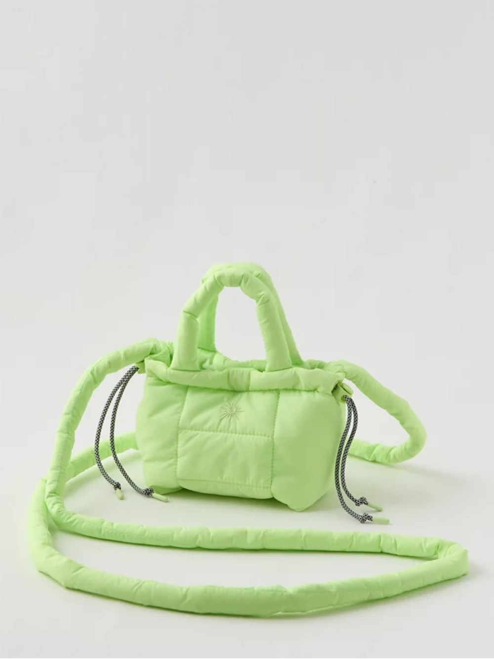 BNWT OFFLINE BY AERIE Puff Love Mini Cinch Crossbody Bag Bright Green Cool Girl